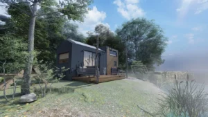 Wizualizacja domku mobilnego Tomek - Tiny House Design