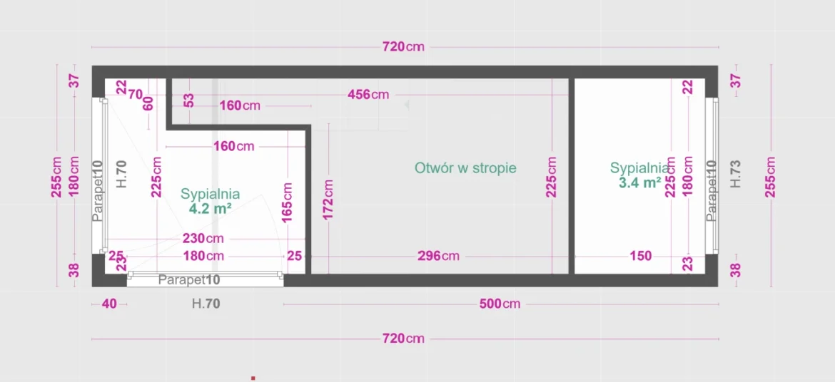 Projekt mobilnego domku Freya od Tiny House Design - piętro