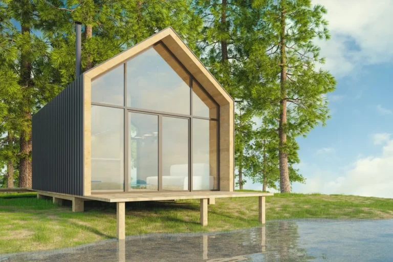 domek holenderski nad jeziorem